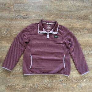 L.L. Bean Airlight Knit Pullover Snap Fleece | Mauve | Size Medium Petite